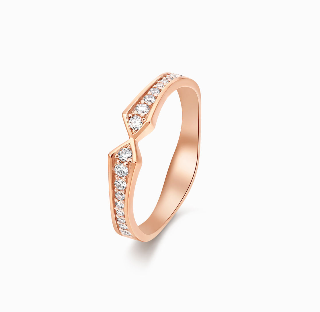 BRIDAL - CHAPEL Diamond in Rose Gold Wedding Ring