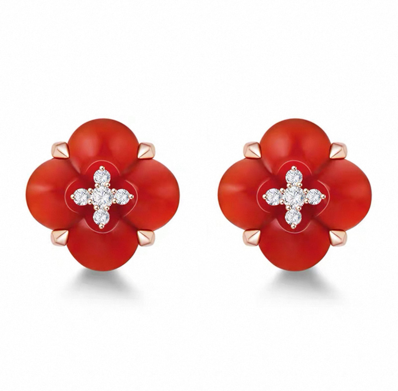 Fontana di Trevi - Carnelian and Diamond Earring
