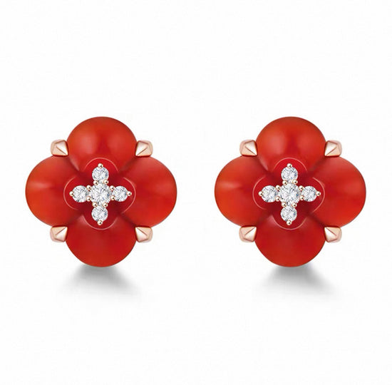Fontana di Trevi - Carnelian and Diamond Earring