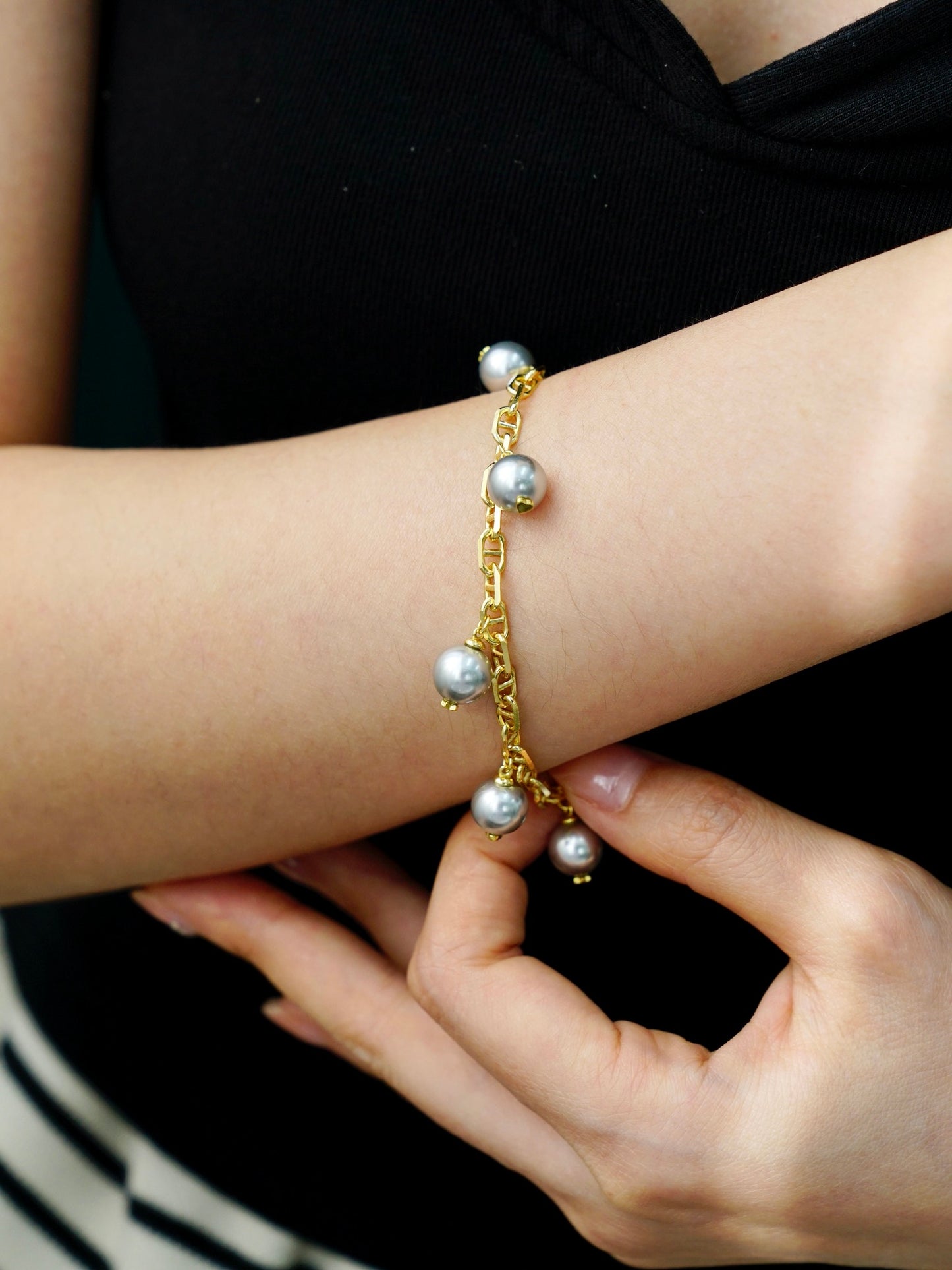 APHROSE-Sterling Silver Fashion Pearl Bracelet