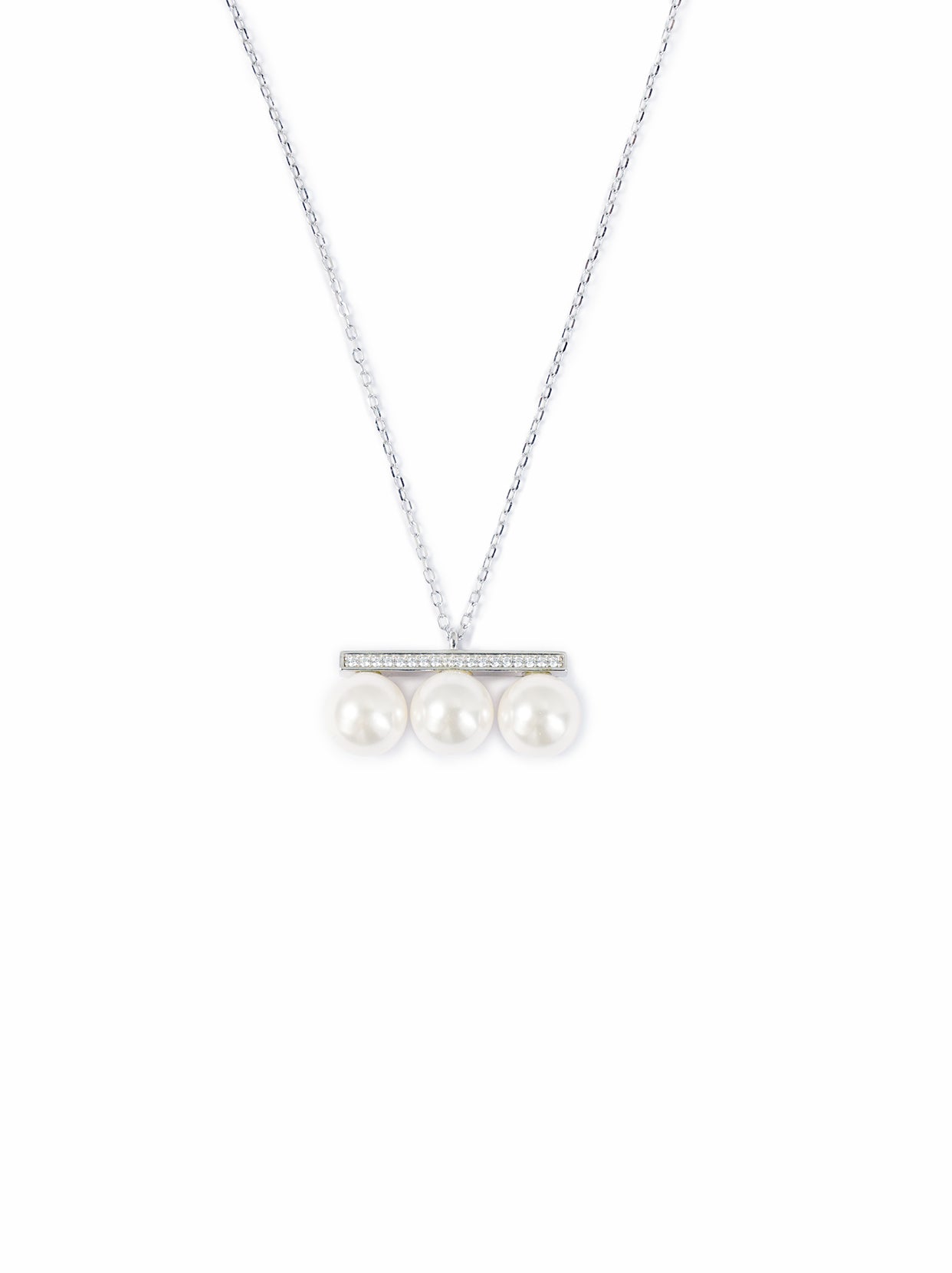 APHROSE-Fashionable Pearl Necklace in Sterling Silver