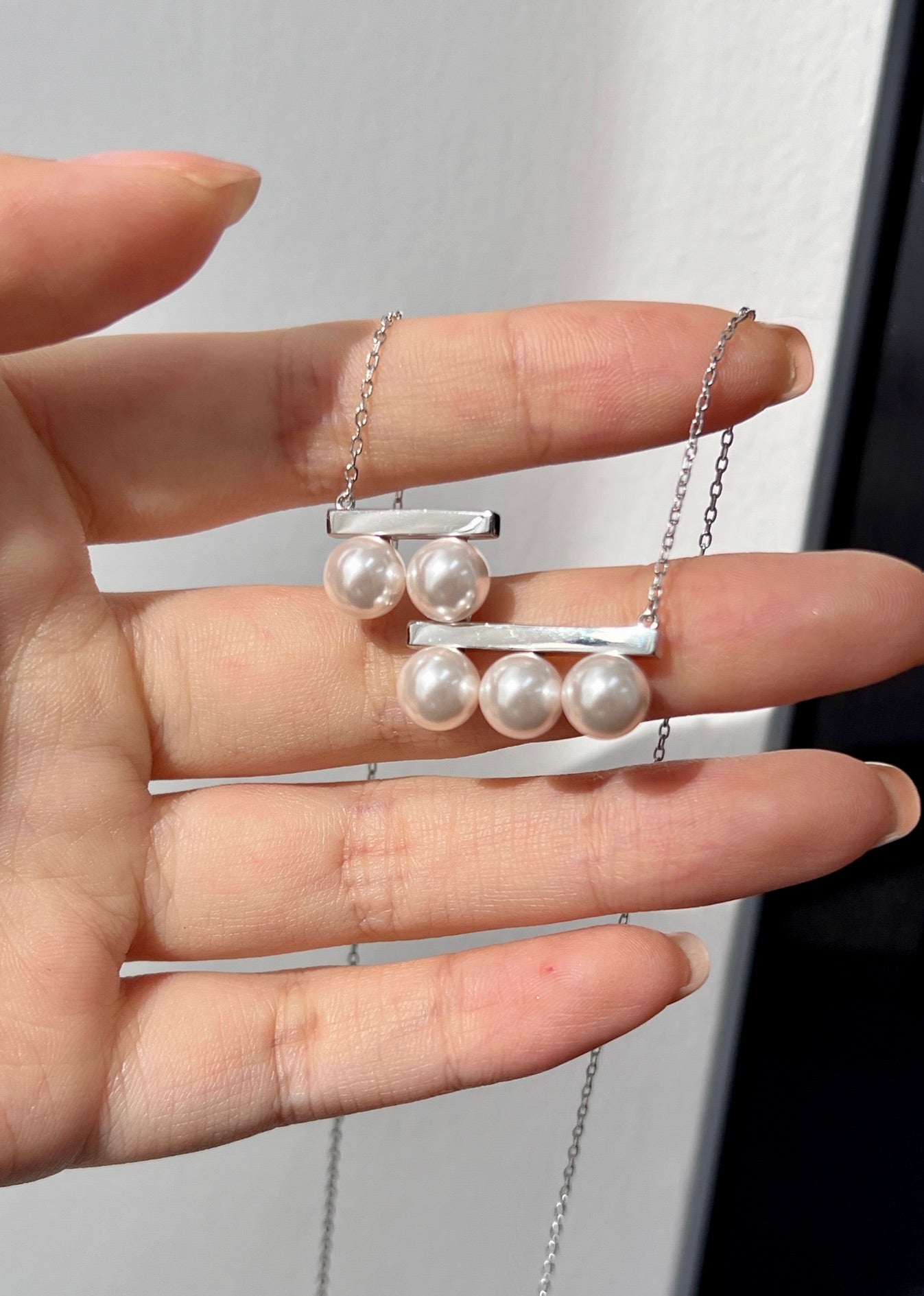 APHROSE-Fashionable Pearl Necklace in Sterling