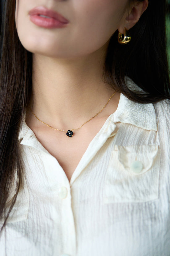 Fontana di Trevi - Mini Onyx and Diamond Necklace