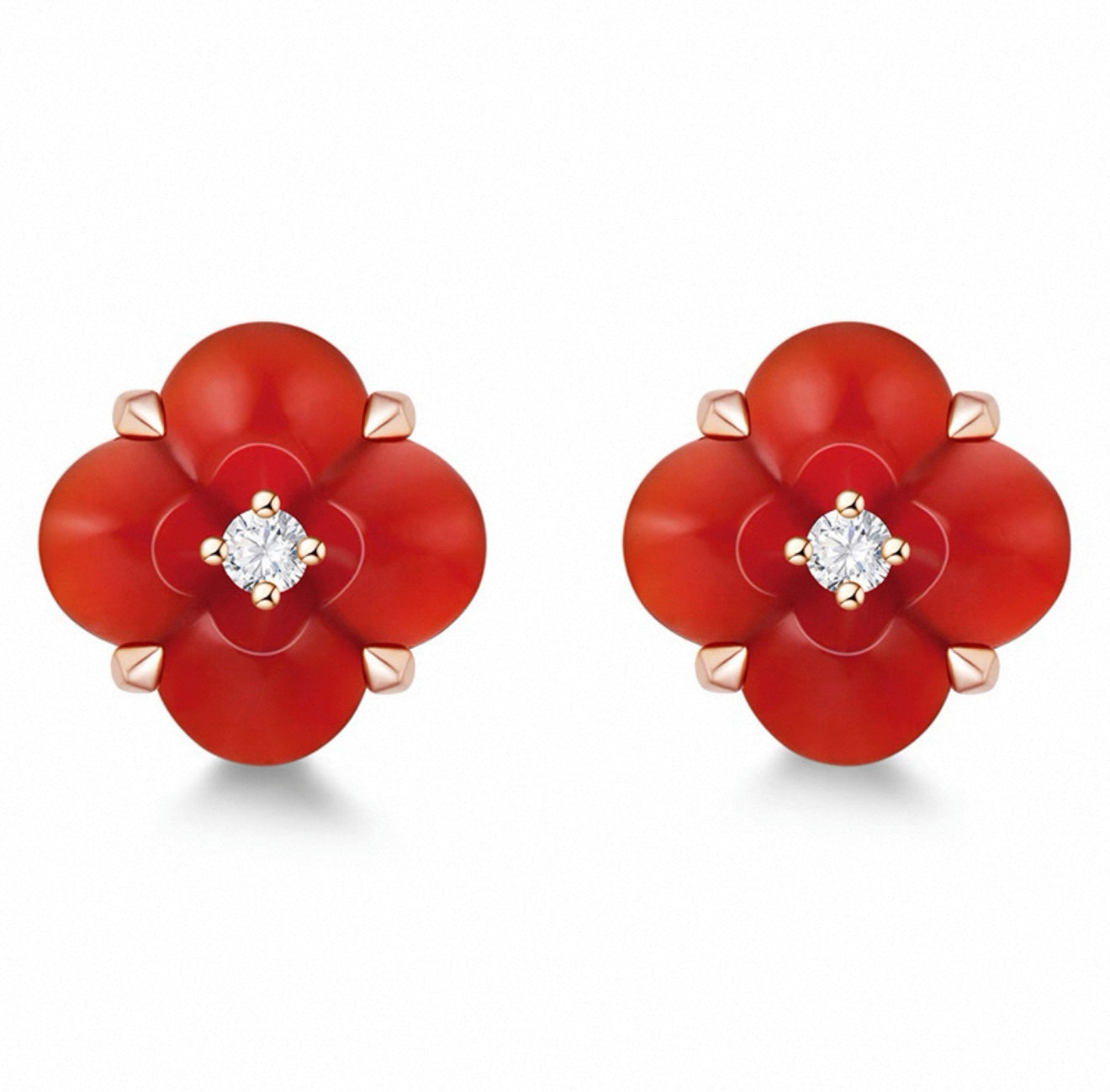 Fontana di Trevi - Carnelian and Diamond Earring