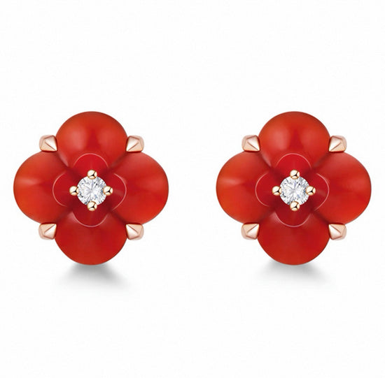 Fontana di Trevi - Carnelian and Diamond Earring