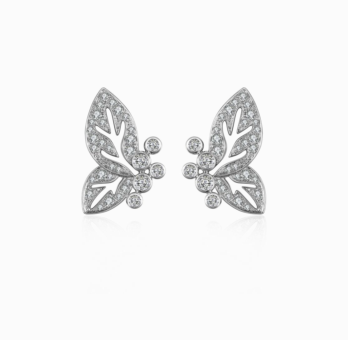 FAUNA &amp; FLORA – Schmetterlings-Ohrstecker mit Diamanten