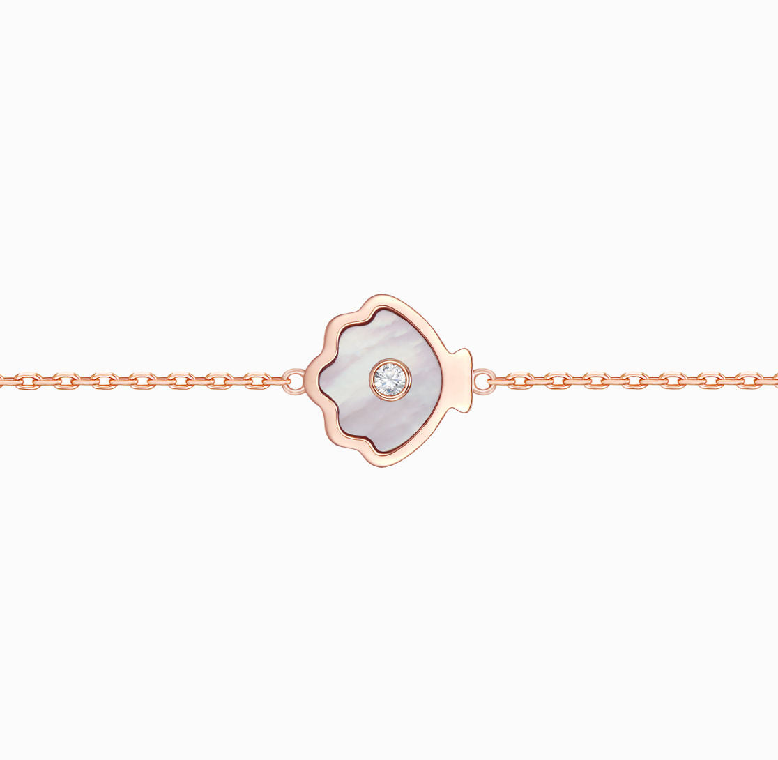 OCEAN-18K Rose Gold Mother Of Pearl and Diamond Bracelets(Customized Service)
