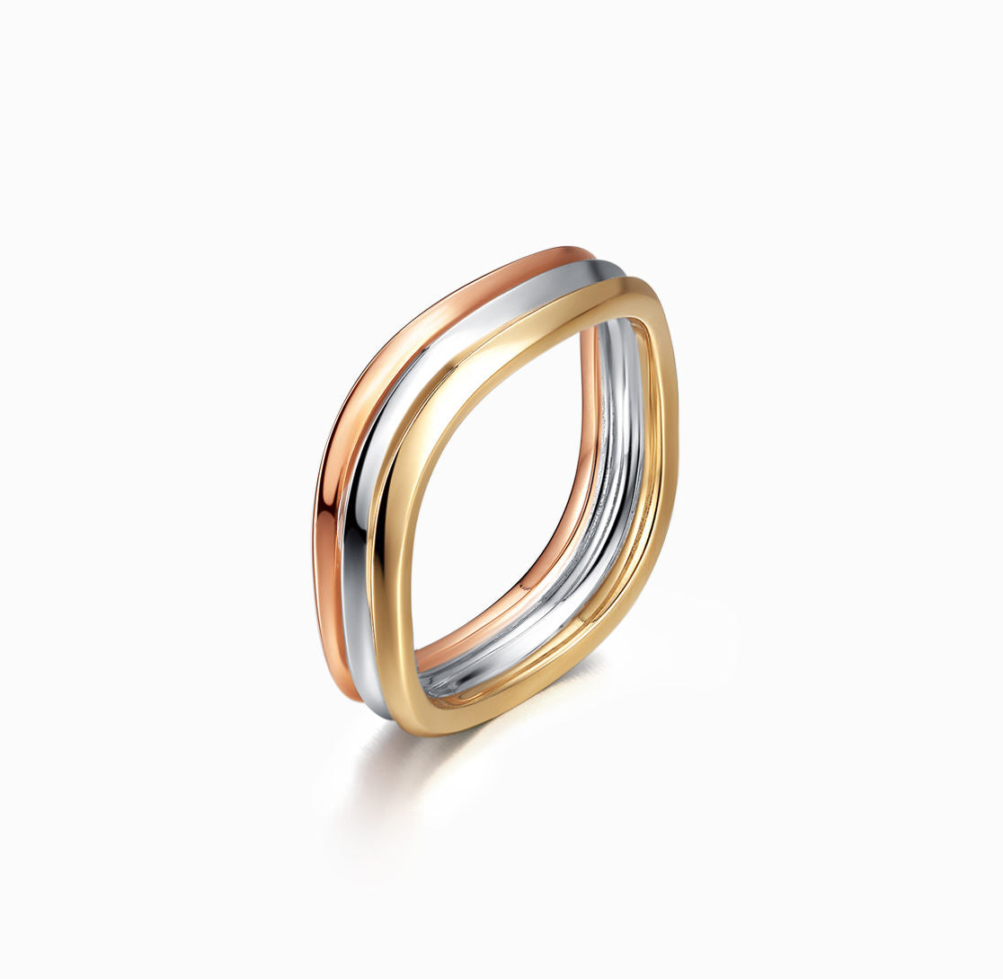 BRIDAL - 三色金结婚戒指