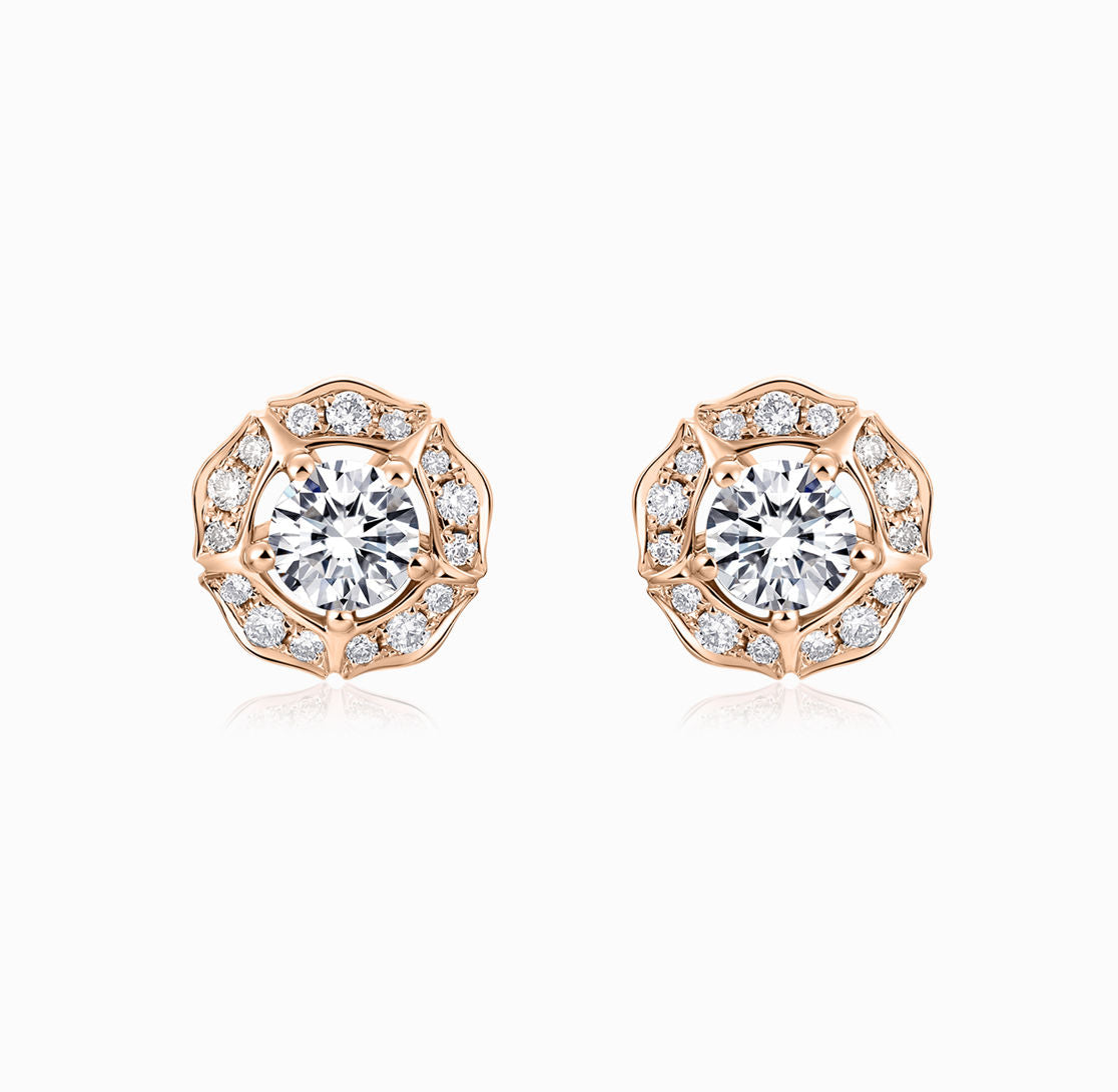 DATURA • ASTRA 钻石和18K玫瑰金耳环