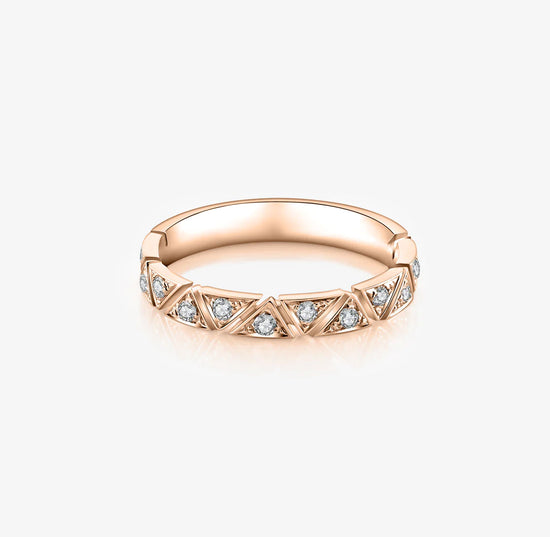 BRIDAL - 钻石玫瑰金结婚戒指