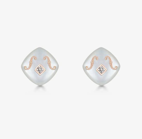 CONCERTO - 18K Rose Gold Mother of Pearl Earrings