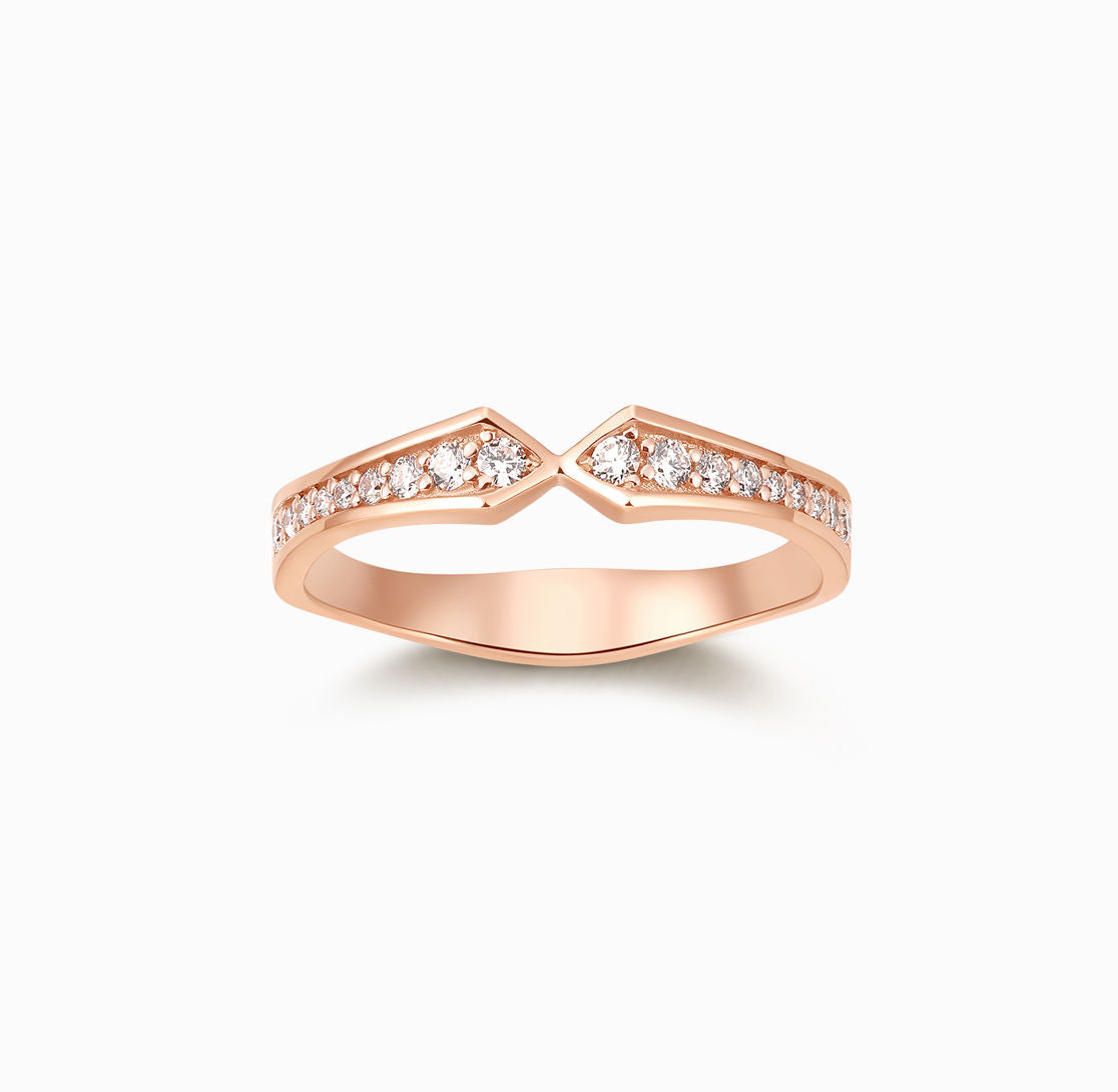 Load image into Gallery viewer, BRIDAL - CHAPEL Diamond in Rose Gold Wedding Ring

