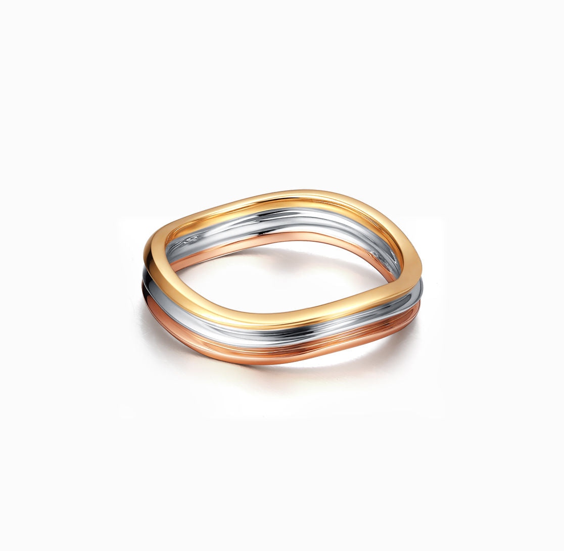 BRIDAL - Tricolour gold wedding ring