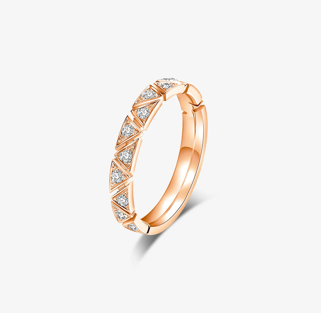 BRIDAL - 钻石玫瑰金结婚戒指