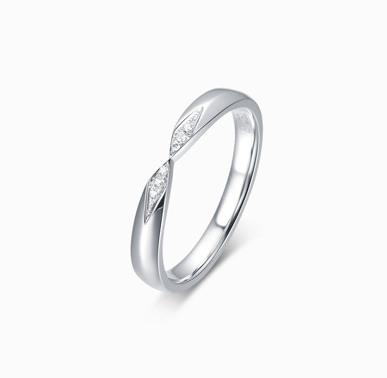BRIDAL - 18K White Gold Diamond in White Gold Wedding Ring