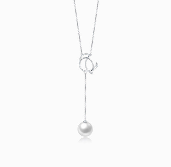 ROBIN - Fresh water pearl 18K  White Gold Necklace(Customized Service)