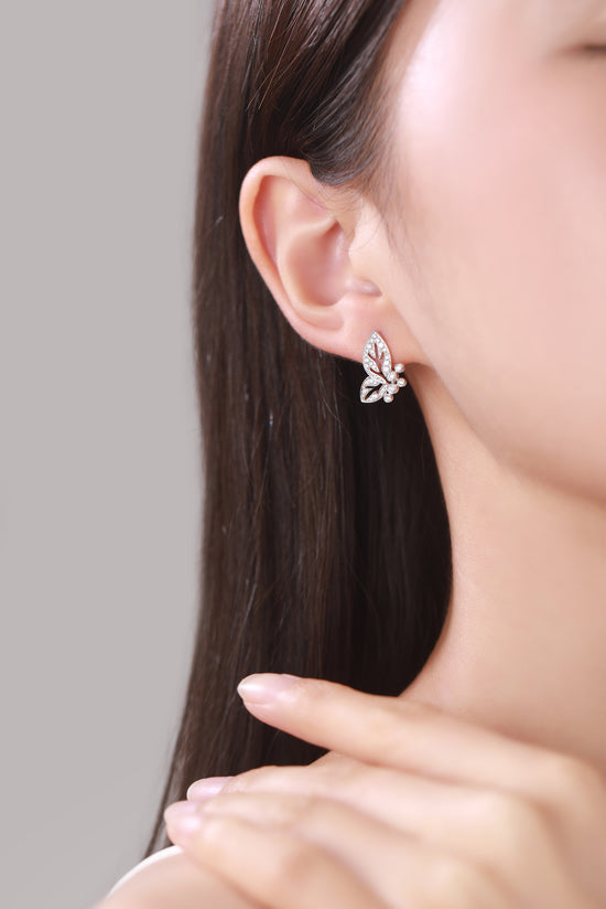 Load image into Gallery viewer, FAUNA &amp;amp; FLORA - Butterfly Stud Diamond Earrings
