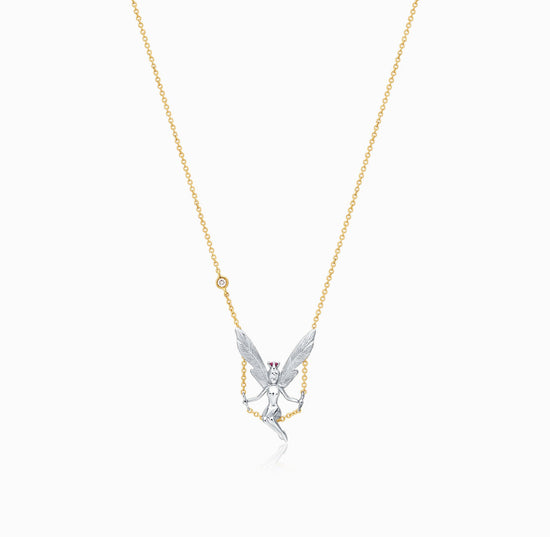 DATURA • ASTRA - 18K White and Yellow Gold Pink Sapphire and Diamond Necklace(Customized Service)