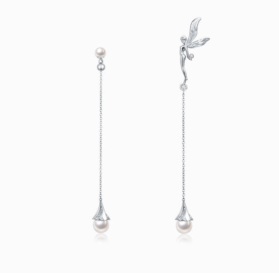 DATURA • ASTRA - 18K Rose Gold Diamond and Akoya Pearl Earring(Customized Service)