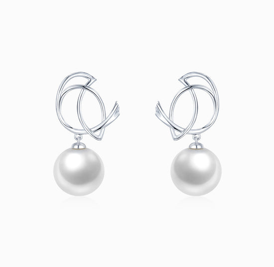 ROBIN - Pearl and 18K white gold Earring