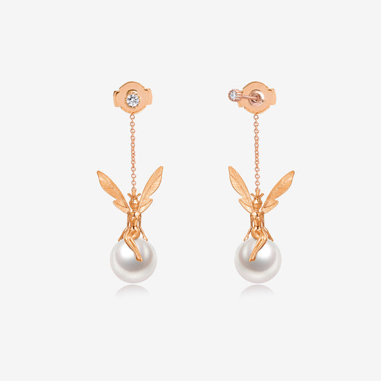 DATURA • ASTRA - 18K Rose Gold Diamond and Pearl Duality Earring