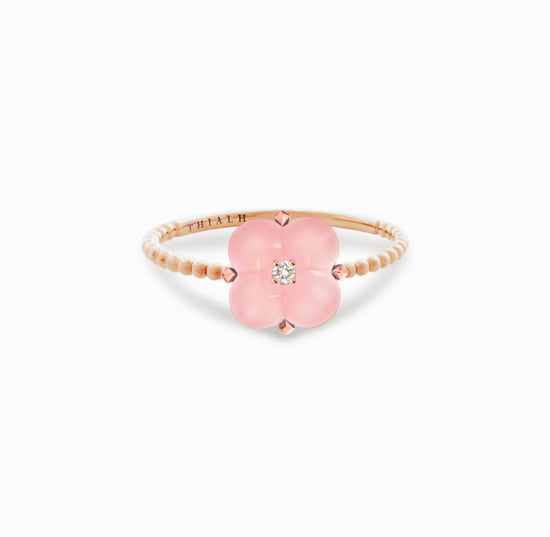 Fontana di Trevi – Mini-Ring mit rosa Opal und Diamant