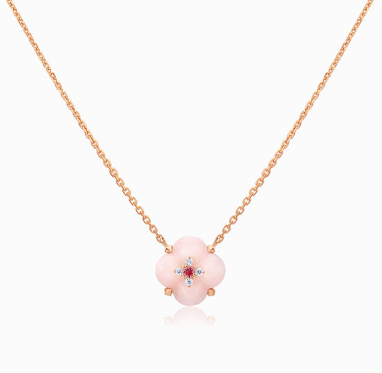 Fontana di Trevi - Pink Opal and Spinel and Diamond Necklace