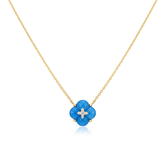 Fontana di Trevi – Halskette aus blauem Chalcedon und Diamant