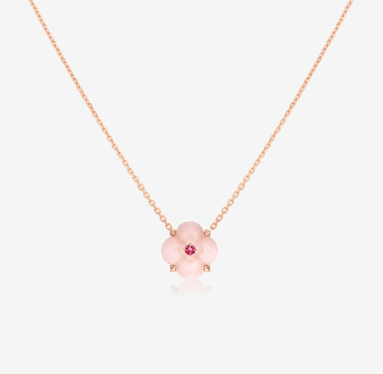 Fontana di Trevi – Mini-Halskette mit rosa Opal und rosa Spinell 