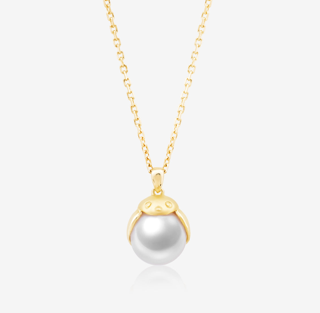 ROBIN - Akoya Pearl in 18K Yellow Gold Necklace M (Customized Service)