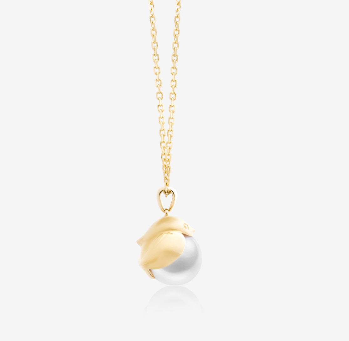 ROBIN - Akoya Pearl in 18K Yellow Gold Necklace S (Customized Service)