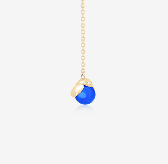 ROBIN – Blauer Chalcedon-Ohrring aus 18 Karat Gelbgold 