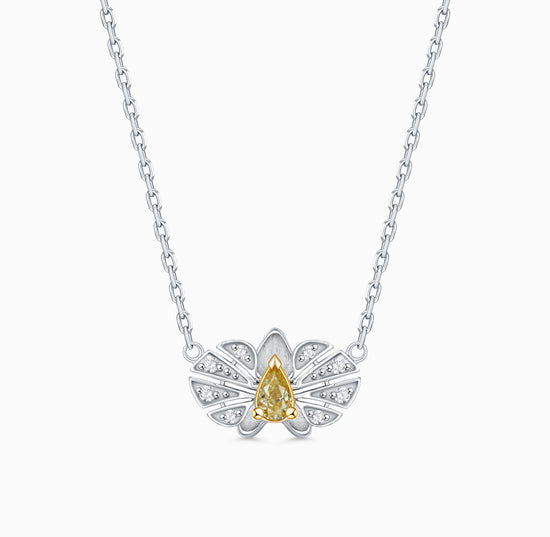 Load image into Gallery viewer, FAUNA &amp;amp; FLORA - Yellow Diamond and White Diamond in 18K White Gold &amp;amp; Yellow Gold Necklace(Customized Service)
