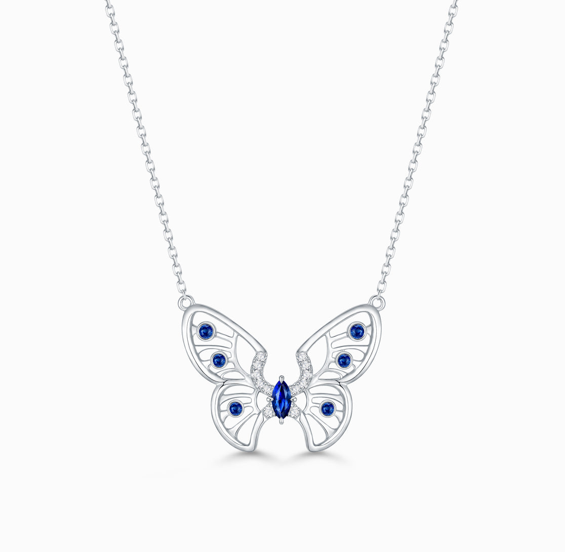 FAUNA & FLORA - Sapphire in 18K White Gold Necklace