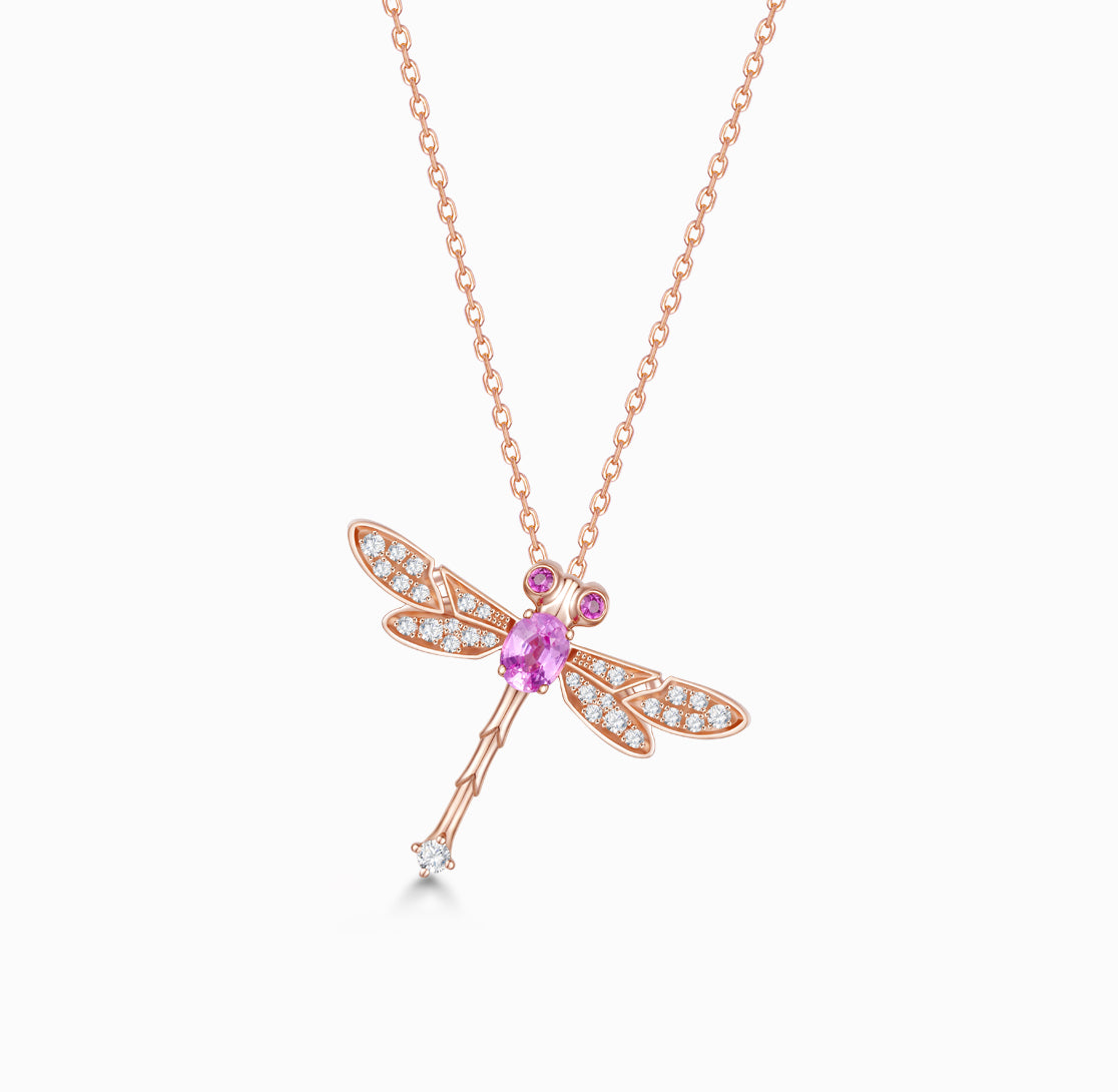 FAUNA &amp; FLORA – Halskette mit rosa Saphir und Diamant