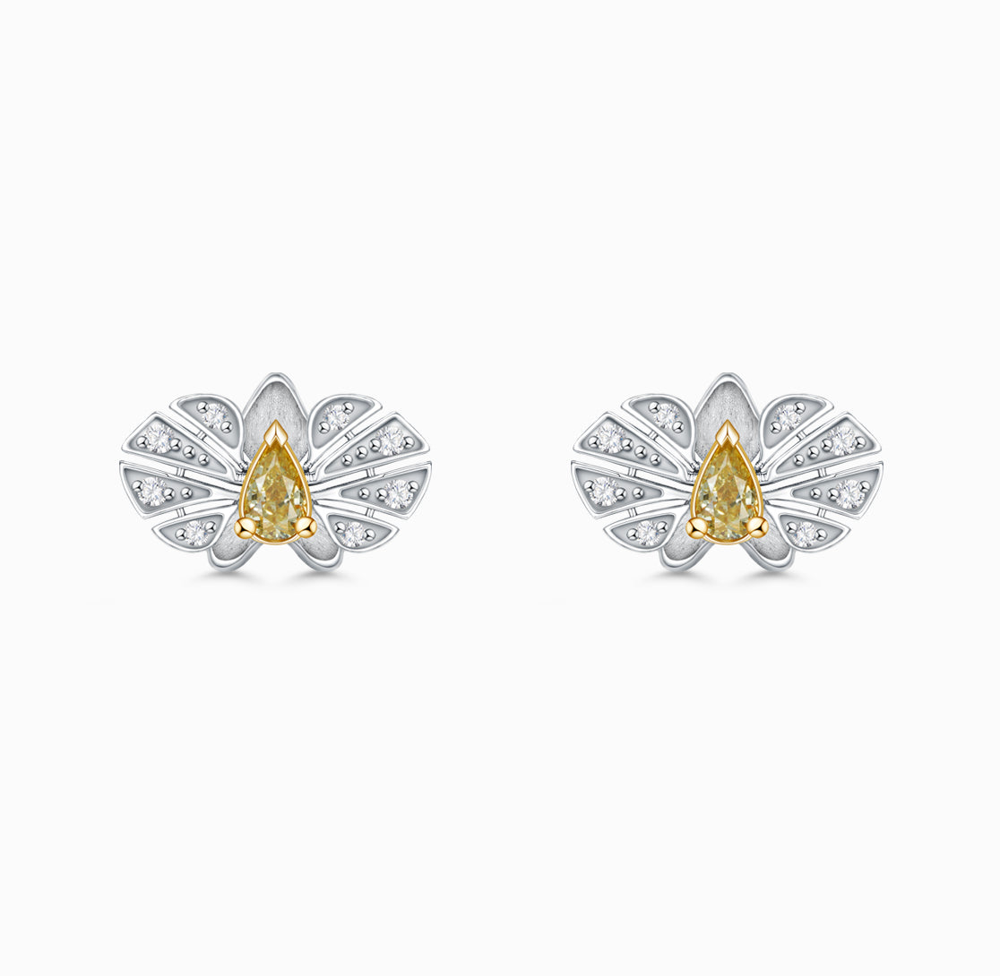 Buy 18K White Gold Hanging Diamond Earrings Online | Madanji Meghraj