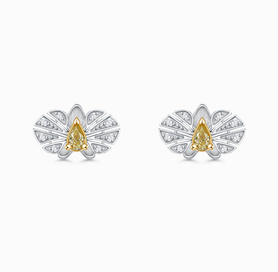 FAUNA &amp; FLORA – Ohrringe mit gelben und weißen Diamanten