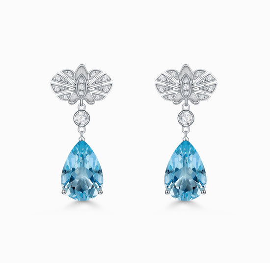 FAUNA & FLORA - Orchid Diamond Drop Earrings(Customized Service)