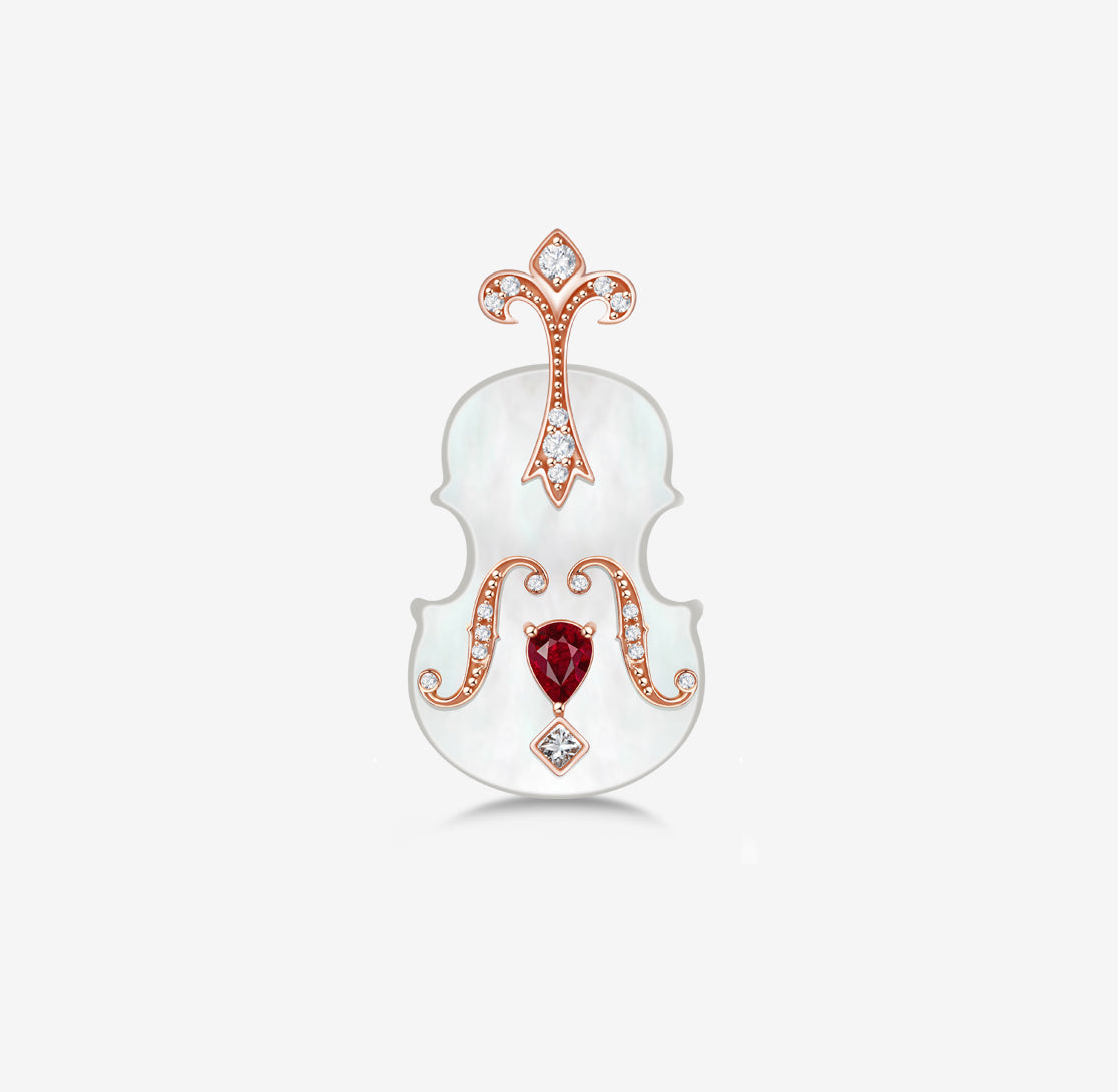 CONCERTO - 18K Rose Gold Ruby Brooches & Pendant