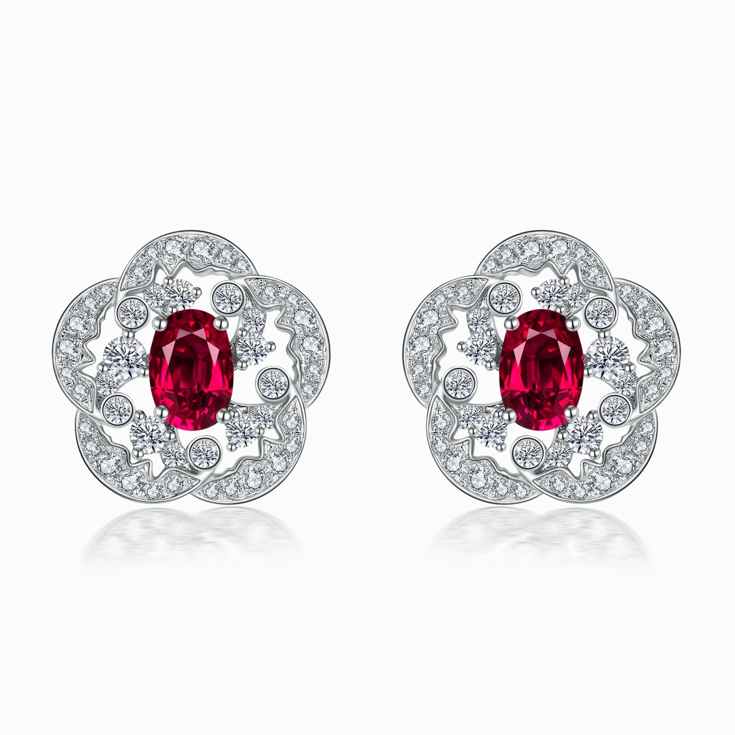 Load image into Gallery viewer, FAUNA &amp;amp; FLORA - Ruby Diamond Earring
