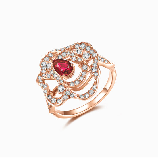 FAUNA & FLORA - Ruby in 18K Rose Gold Ring