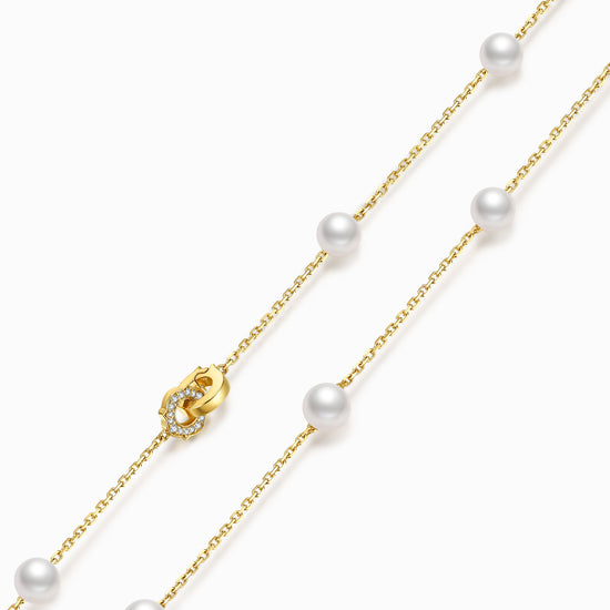 LEGACY- 18K Yellow  Gold Akoya Pearl  Necklace