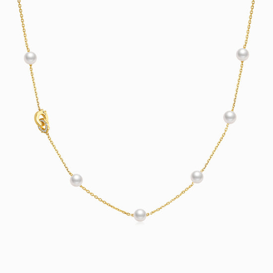 LEGACY- 18K Yellow  Gold Akoya Pearl  Necklace