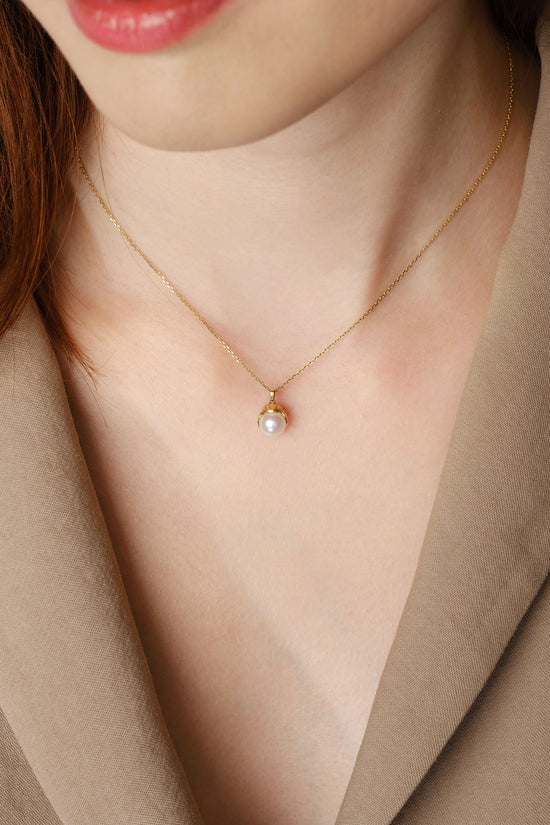 ROBIN - Akoya Pearl in 18K Yellow Gold Necklace M (Customized Service)