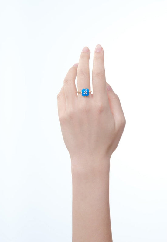 Load image into Gallery viewer, Fontana di Trevi - Blue Chalcedony and Diamond Ring
