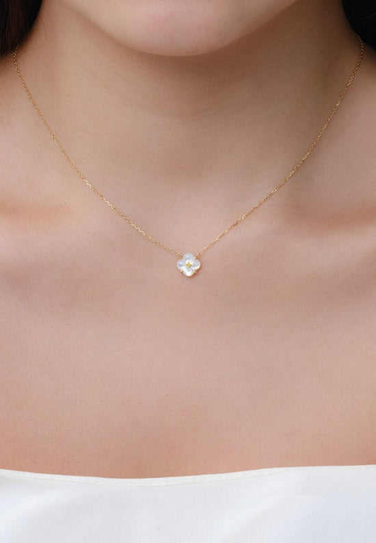 Fontana di Trevi - Mini Mother-of-Pearl and Yellow Diamond Necklace