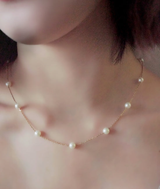 LEGACY – Halskette mit Akoya-Perlen aus 18-karätigem Gelbgold