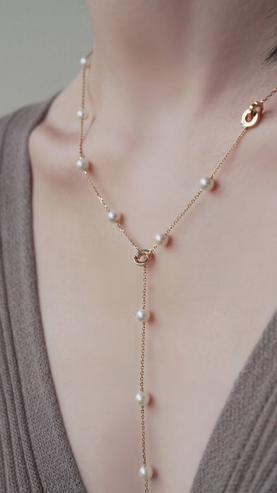 LEGACY – Halskette mit Akoya-Perlen aus 18-karätigem Gelbgold
