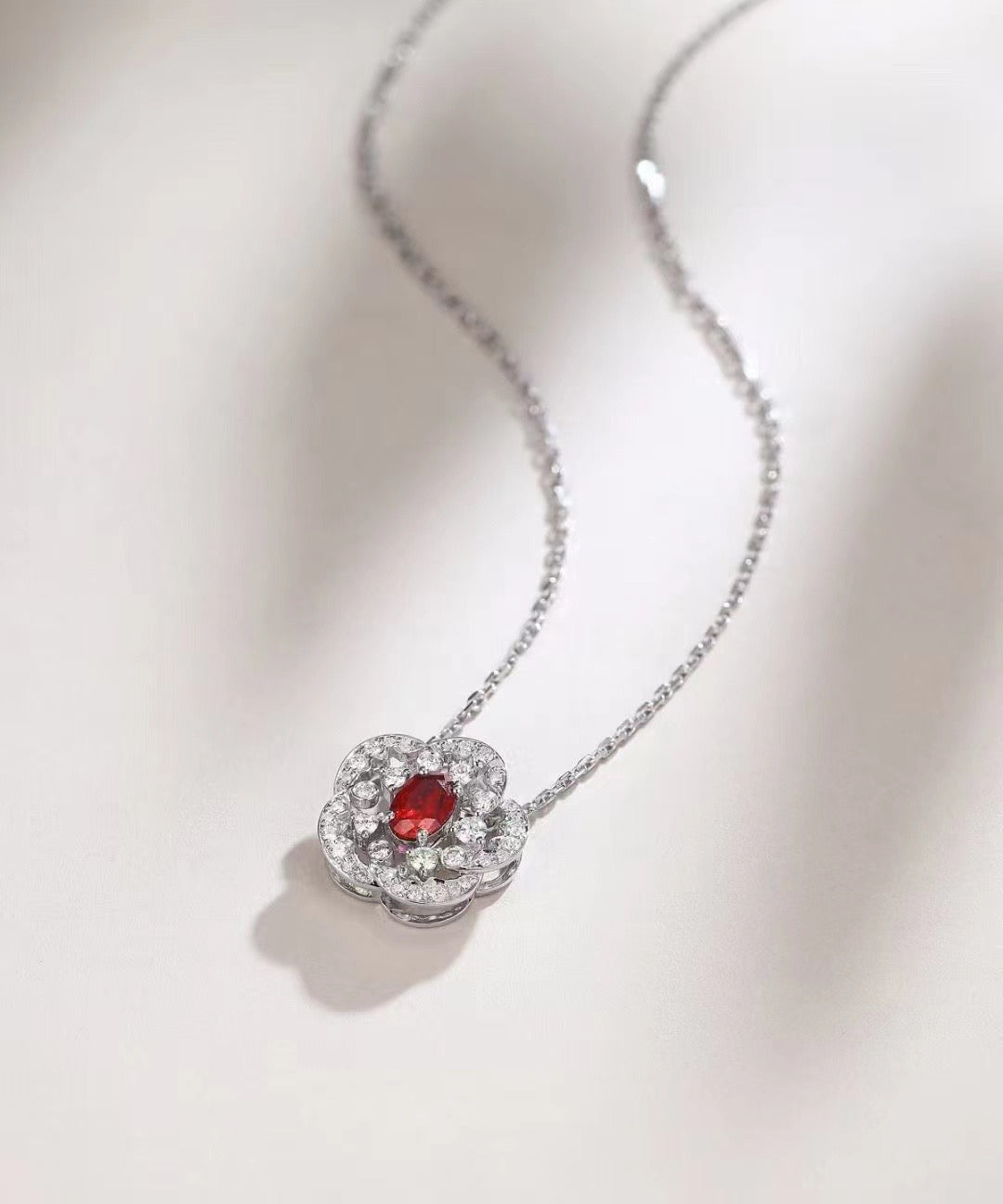 Load image into Gallery viewer, FAUNA &amp;amp; FLORA -  Ruby Diamond Necklace
