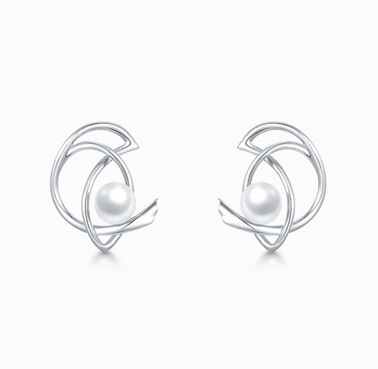 ROBIN - Fresh Water Pearl 18K White Gold Earring